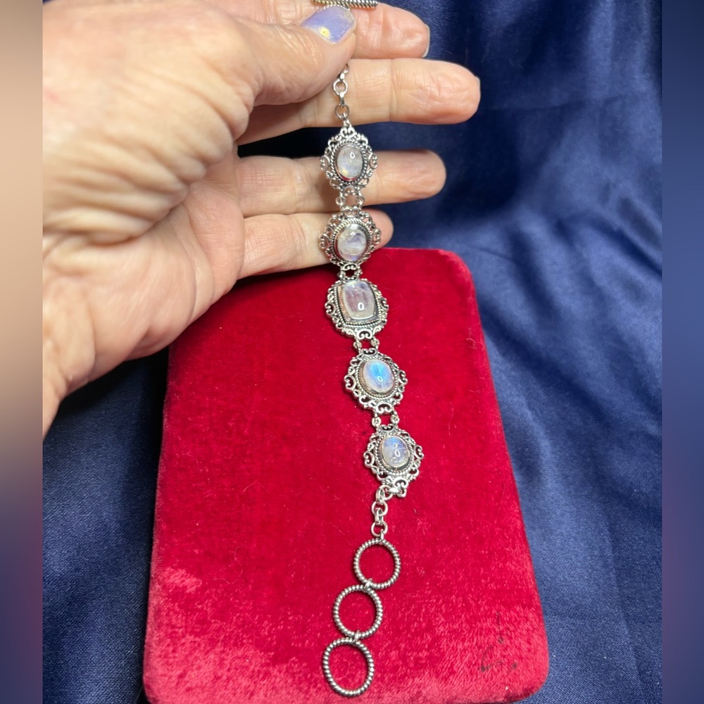 Bracelet Solid 925 Sterling Silver Moonstone Togg… - image 6
